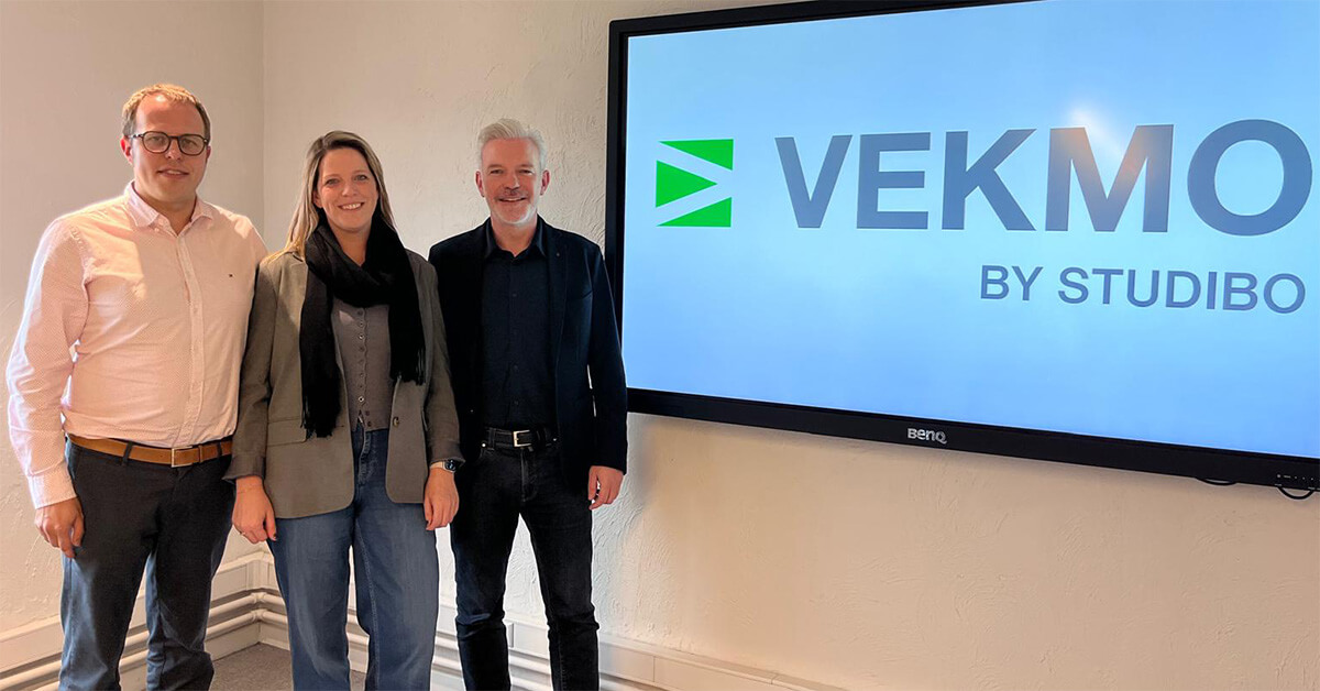 Vekmo voegt zich bij Studibo - foto met CEO Ruben Maes, CFO Kim Macquoi en aandeelhouder Davy Macquoi